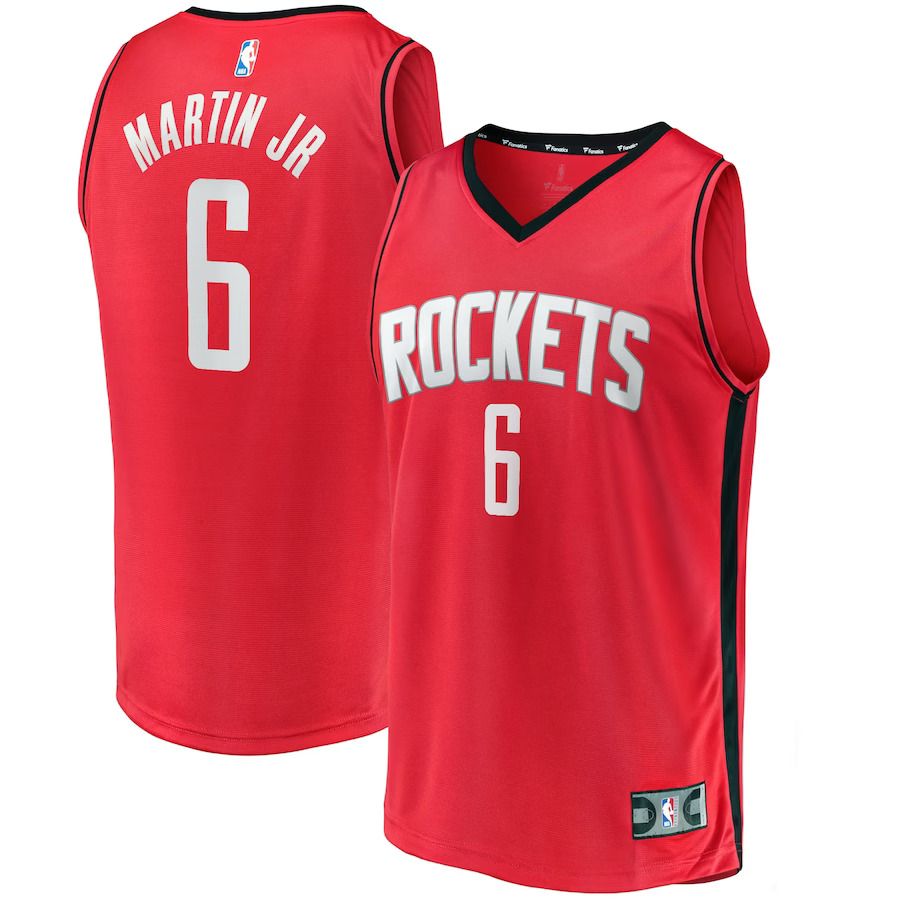 Men Houston Rockets #6 Kenyon Martin Jr Fanatics Branded Red Fast Break Replica NBA Jersey